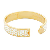 Honeycomb Cream & Gold - Hinged Bangle - 13mm