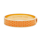 Honeycomb Orange & Gold - Hinged Bangle - 13mm