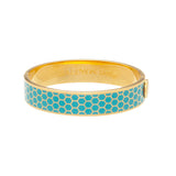 Honeycomb Turquoise & Gold - Hinged Bangle - 13mm