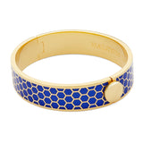 Honeycomb Deep Cobalt & Gold - Hinged Bangle -13mm