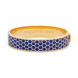 Honeycomb Deep Cobalt & Gold - Hinged Bangle -13mm