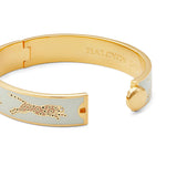 Leopard Cream & Gold - Hinged Bangle - 13mm