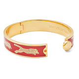 Leopard Red & Gold - Hinged Bangle - 13mm