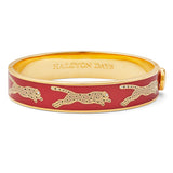 Leopard Red & Gold - Hinged Bangle - 13mm