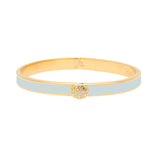 Skinny Plain Pave Button Forget me Not - Hinged Bangle - 6mm