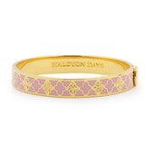 Agama Sparkle Pink & Clear Golden Hinged Bangle 1cm