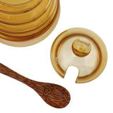 Honeycomb Honey Jar & Spoon