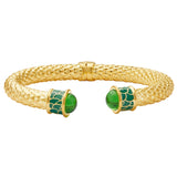 Minoan Emerald Jewel Golden Hinged Torque Bangle