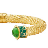 Minoan Emerald Jewel Golden Hinged Torque Bangle