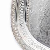 Oblong Silver-Plated Gallery Tray with Chased Centre - 18 Inch