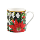 Parterre Black with Poinsettia Mug