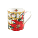 Parterre Gold with Poinsettia Mug
