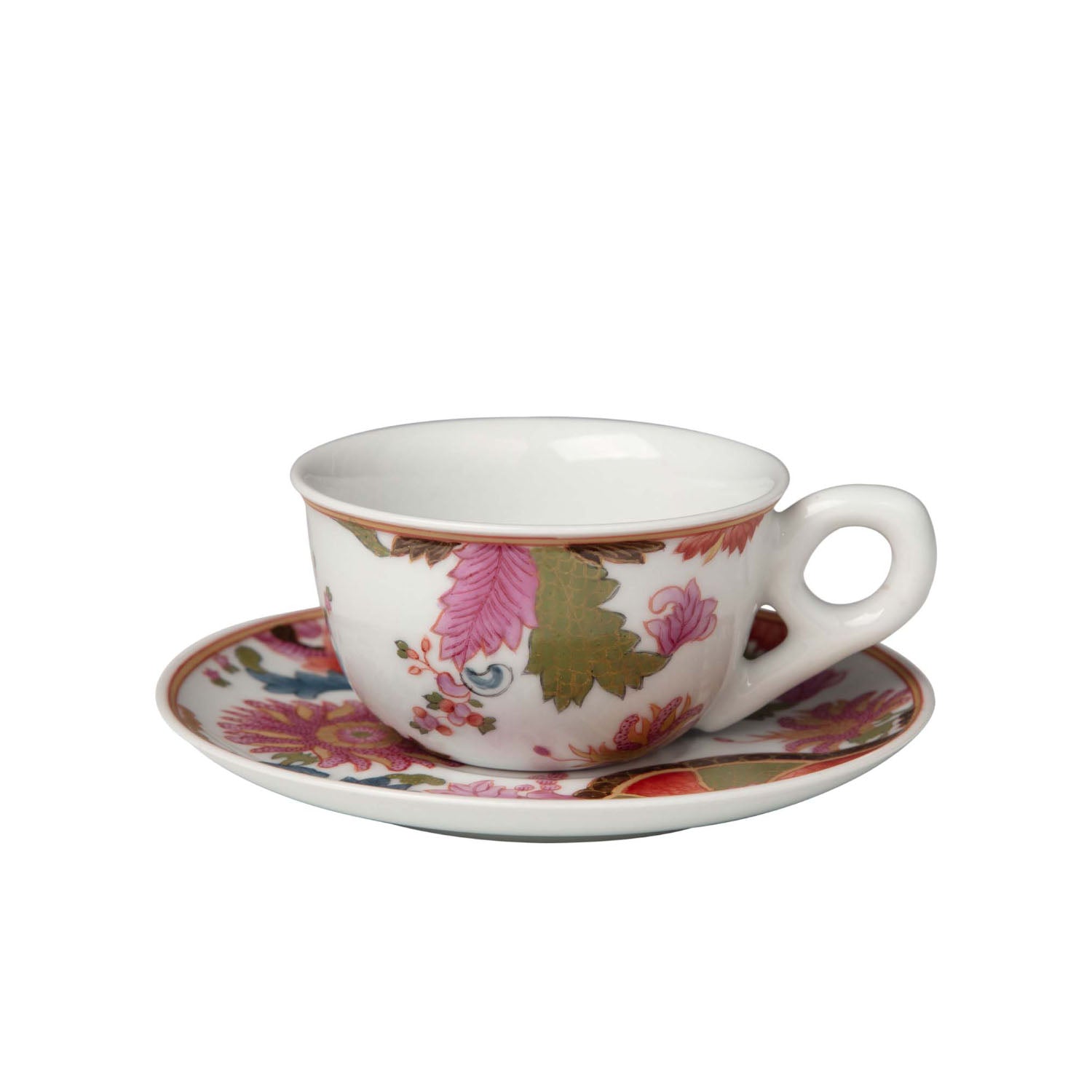 de Gournay Pseudo Tobacco Leaf teacup and saucer