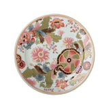 de Gournay Pseudo Tobacco Leaf pink and green dessert plate, 7.5 inch