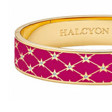 Sparkle Star Pink Tourmaline & Gold Plated Hinged Bangle 13mm