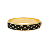 Sparkle Star Black & Gold Plated Hinged Bangle 13mm