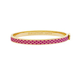 Salamander Pink Tourmaline & Gold Plated Hinged Bangle 6mm