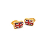 Union Jack Rectangular Gold Cufflinks