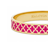 Agama Pink Tourmaline & Gold Plated Hinged Bangle 1cm