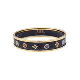 TR Jewels Navy & Gold Plated Bangle 1cm Medium