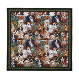 Dogs Leave Pawprints 100% Silk Mini Scarf - 45x45 cm