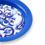 Blu Mediterraneo Metal Round Tray