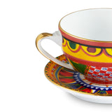 Carretto Teacup And Tea Saucer With Gold Decoration