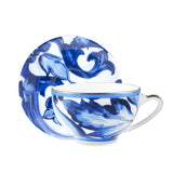 Blu Mediterraneo Teacup And Saucer Fiore/Foglie