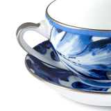 Blu Mediterraneo Teacup And Saucer Fiore/Foglie