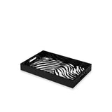Zebra Lacquered Wooden Rectangular Tray - 46 x 30 cm
