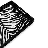 Zebra Lacquered Wooden Rectangular Tray - 46 x 30 cm