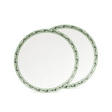 Maiolica Verde Set of 2 Dessert Plates with Green Border - 19 cm