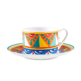 Carretto Siciliano Teacup And Saucer F.Do Azzurro