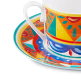 Carretto Siciliano Teacup And Saucer F.Do Azzurro