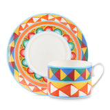 Carretto Siciliano Teacup And Saucer F.Do Arancio