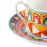 Carretto Siciliano Teacup And Saucer F.Do Arancio