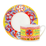 Carretto Siciliano Teacup And Saucer F.Do Yellow