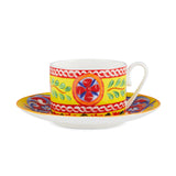 Carretto Siciliano Teacup And Saucer F.Do Yellow