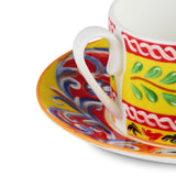 Carretto Siciliano Teacup And Saucer F.Do Yellow