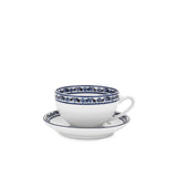 Blu Mediterraneo Set of 2 Teacups and Saucers with Blue Border