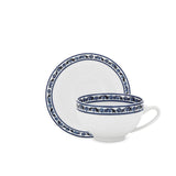 Blu Mediterraneo Set of 2 Teacups and Saucers with Blue Border