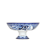 Blu Mediterraneo Fiore Footed Fruit Bowl - 30 cm