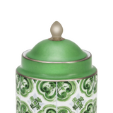 Maiolica Verde Sugar Jar With Platinum Decoration