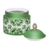 Maiolica Verde Sugar Jar With Platinum Decoration