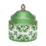 Maiolica Verde Sugar Jar With Platinum Decoration