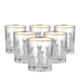 Bahrain Crystal DOF Tumbler 280ml with 24K Gold Rim - Set of 6