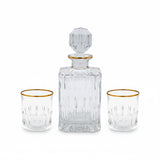 Daisy Line Whisky Decanter Cut and DOF Tumbler 300 ml for 2