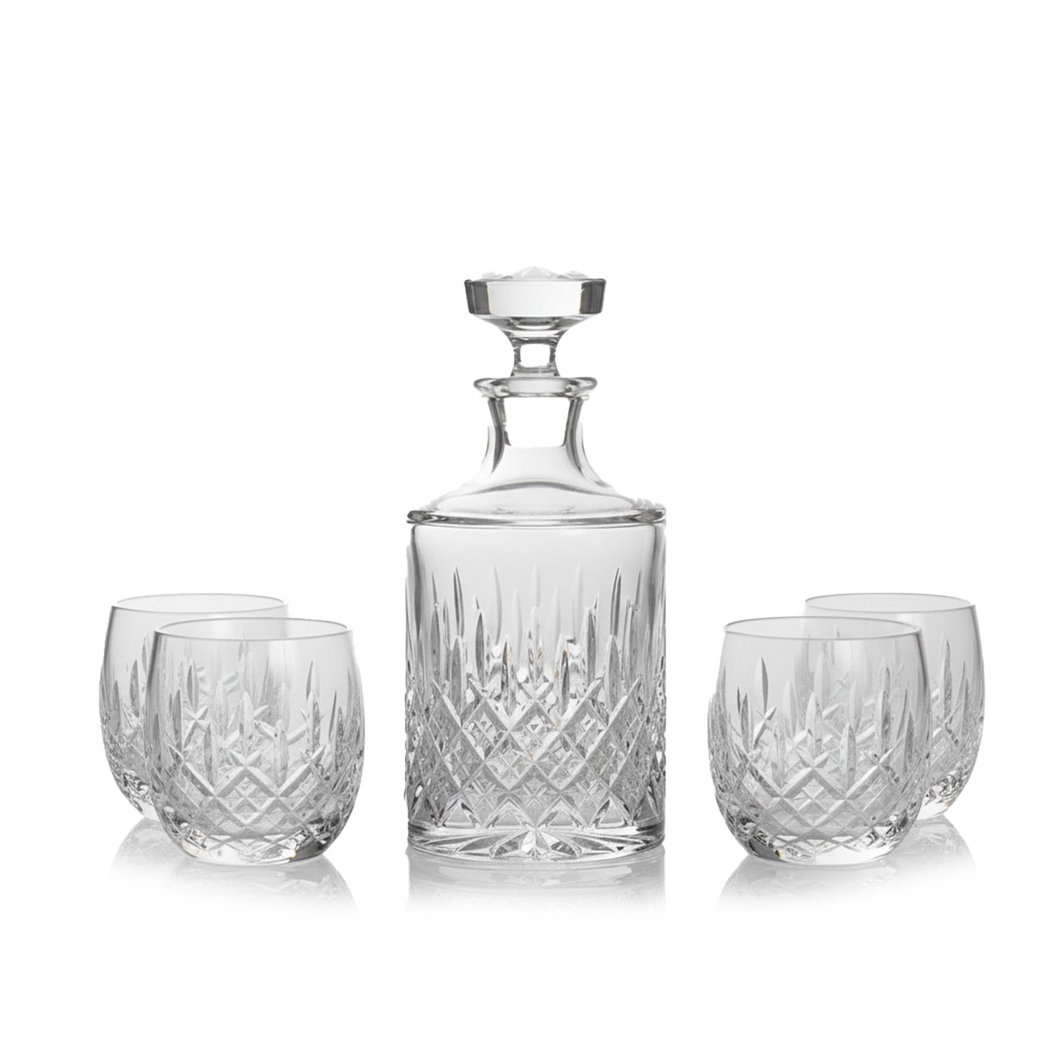 Single Malt Whisky Barrel Decanter and Barrel Crystal Tumbler Sets