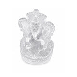 Hand Made Crystal Ganesh Clear Small 12 cm