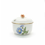 Gustave Morning Glory Sugar Pot Hand Painted 24K Gold Accents